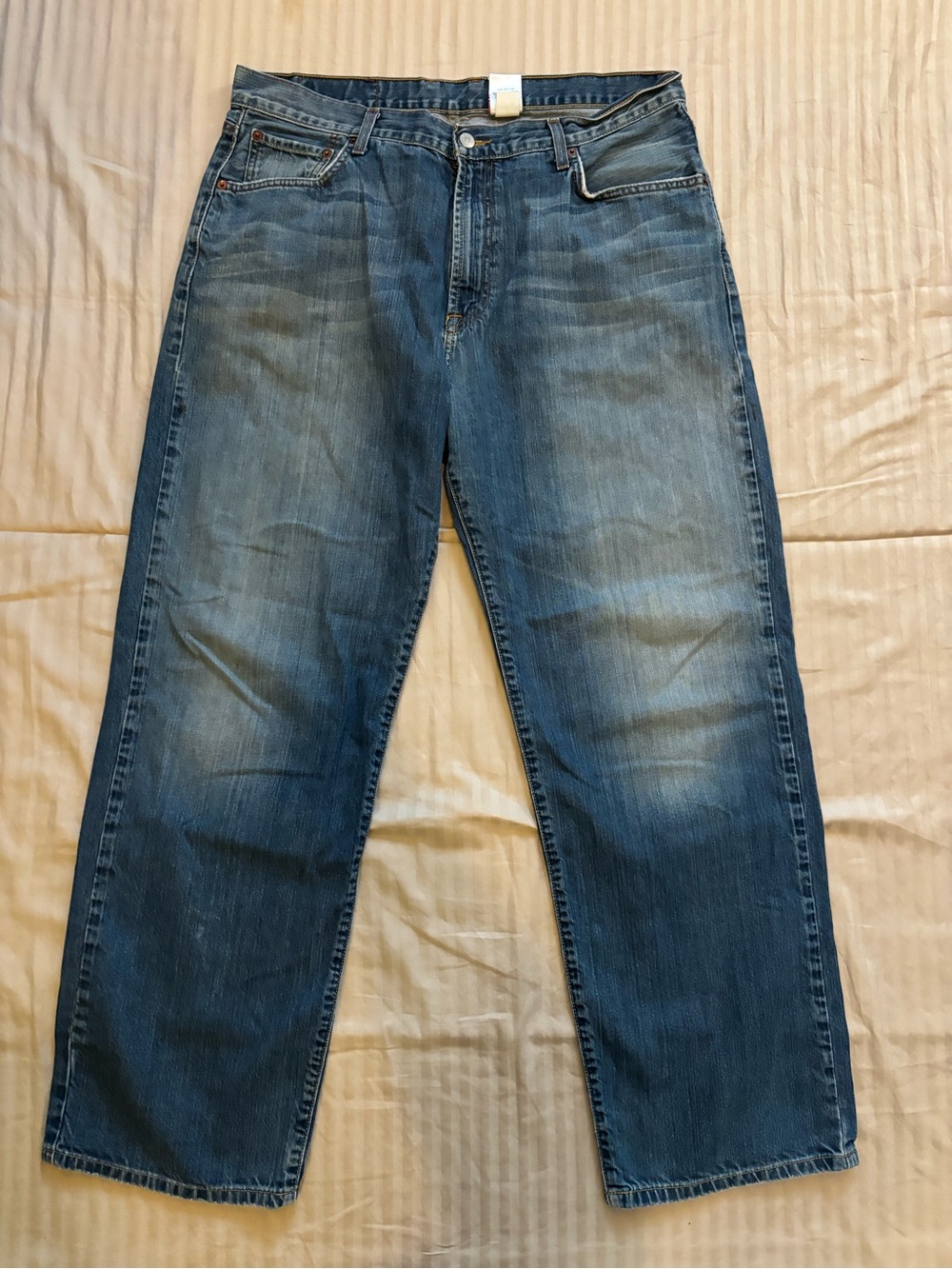 Lucky Brand Dungarees Jeans Mens 36x30 Regular Blue Loose Fit Mechanic Y2K